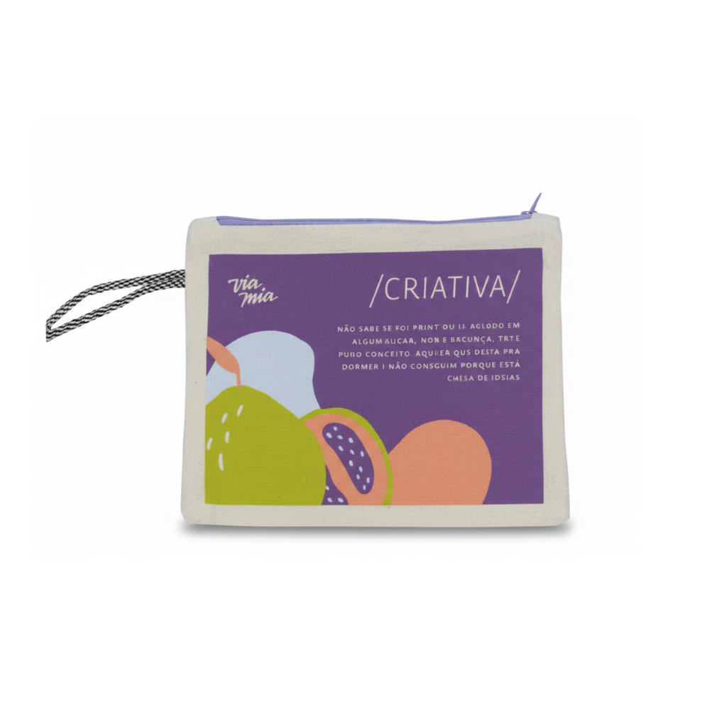 Nécessaire em Algodão Sustentável com Puxador Lateral | Hands Perform